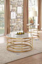 Load image into Gallery viewer, Faux Marble Coffee Table, Gold
