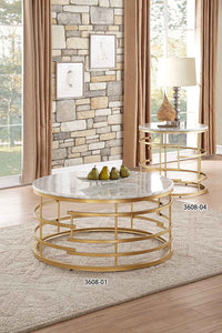 Faux Marble Coffee Table, Gold