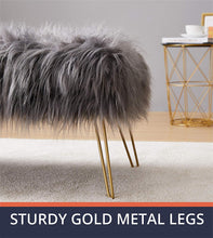 Load image into Gallery viewer, Modern Faux Fur Bench