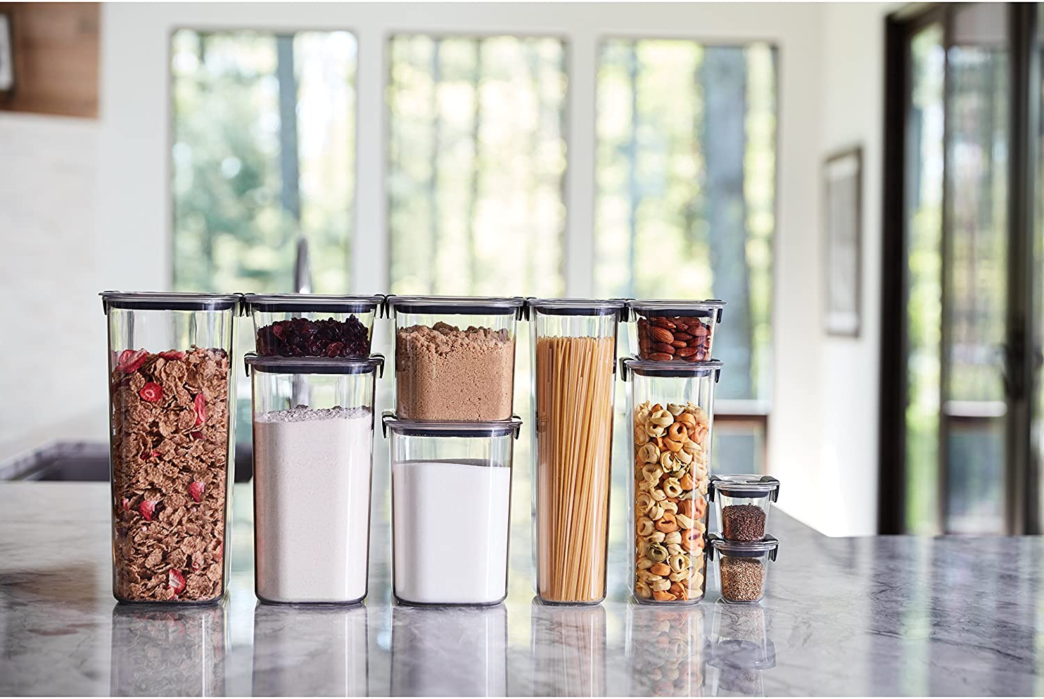 BPA-Free Crystal Clear Canisters for Kitchen Pantry Organization