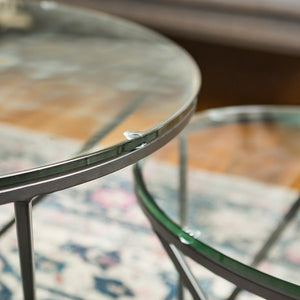 Glass Nesting Coffee Table Set