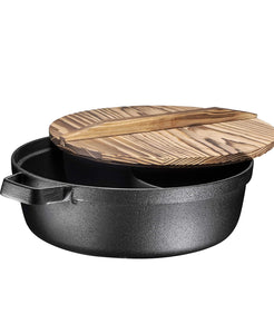 2 in 1 Pot with Wooden Lid