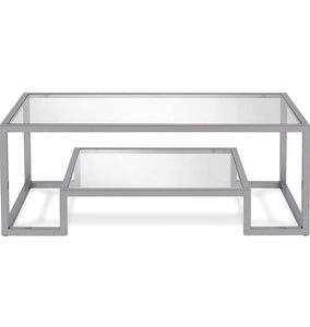 Chrome Glass Coffee Table with Shelf
